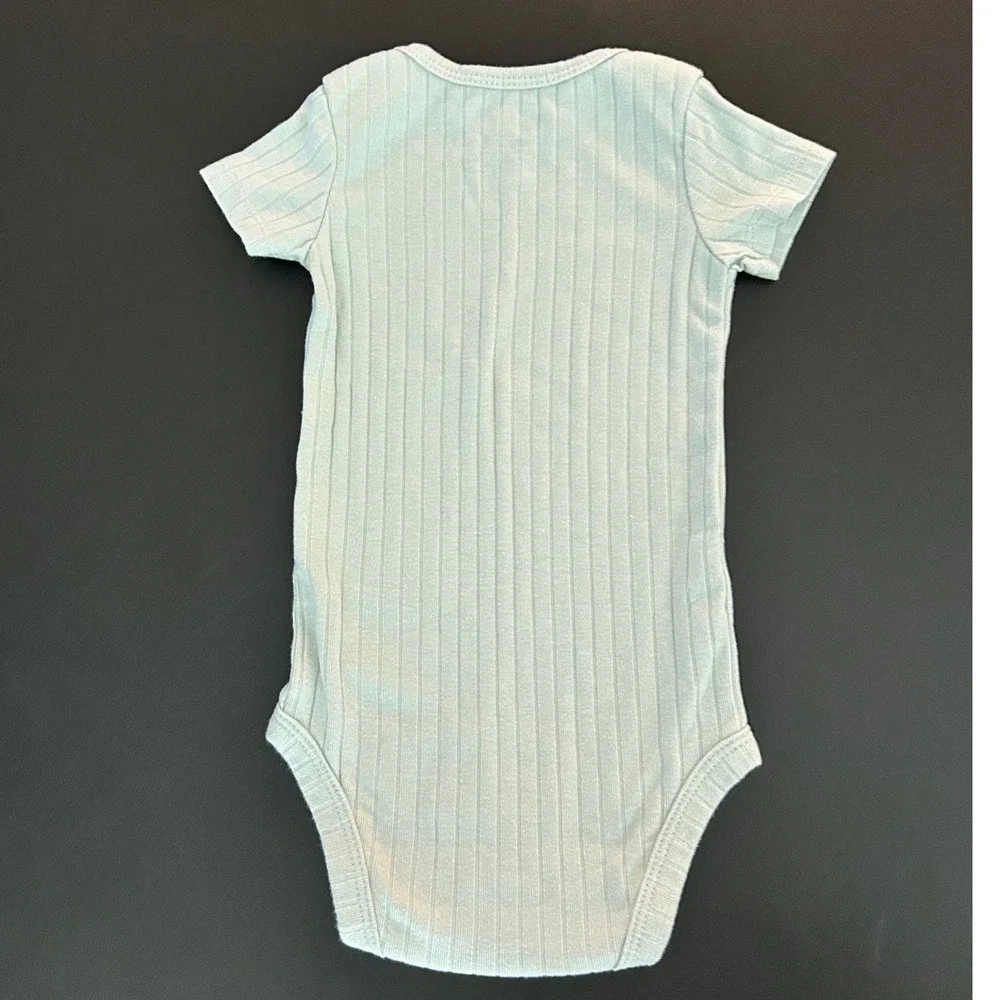 Carters Child of Mine Baby Bodysuit 2ct Mint Gray Ribbed 3-6 Months 1350